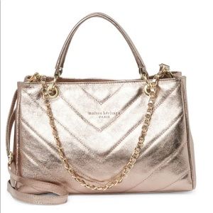 Madison Heritage Evia Metallic Crossbody Bag gold new